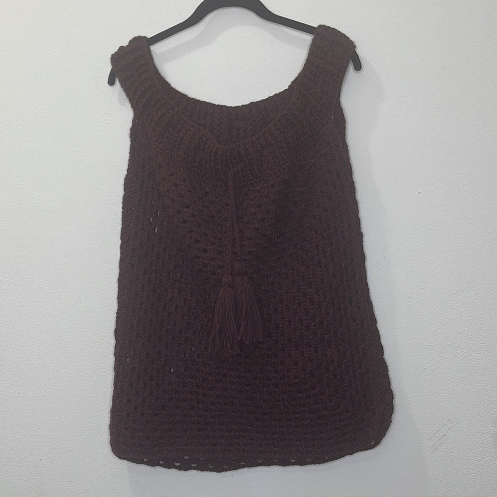 Handmade Crochet Deep Burgundy Women’s Sweater